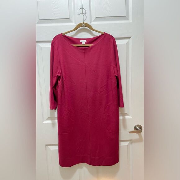 J Jill Ponte Womens Dress Size L Red Stretch Pockets - Picture 1 of 6